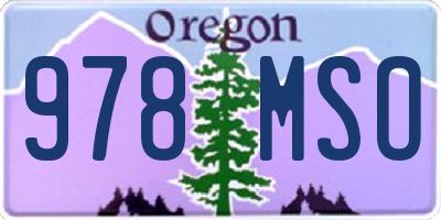 OR license plate 978MSO