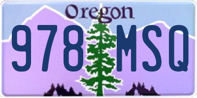 OR license plate 978MSQ