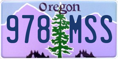 OR license plate 978MSS