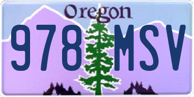 OR license plate 978MSV