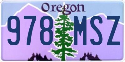 OR license plate 978MSZ