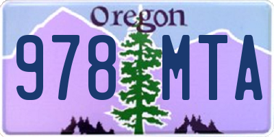 OR license plate 978MTA