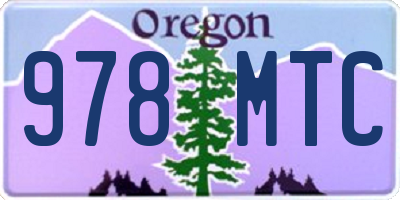 OR license plate 978MTC