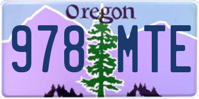 OR license plate 978MTE