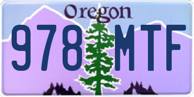 OR license plate 978MTF