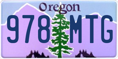 OR license plate 978MTG