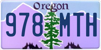 OR license plate 978MTH