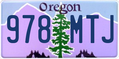 OR license plate 978MTJ