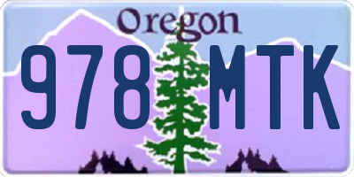 OR license plate 978MTK