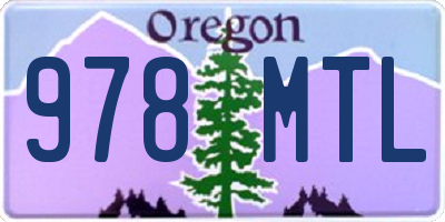 OR license plate 978MTL