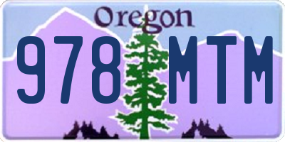 OR license plate 978MTM