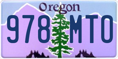 OR license plate 978MTO