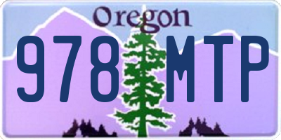 OR license plate 978MTP