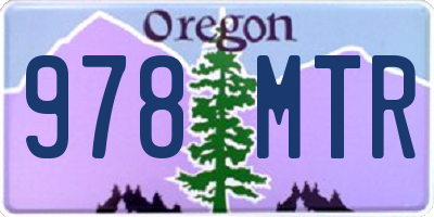 OR license plate 978MTR