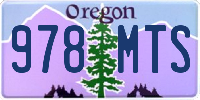 OR license plate 978MTS