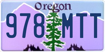 OR license plate 978MTT