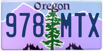 OR license plate 978MTX