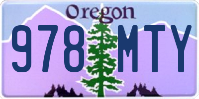 OR license plate 978MTY