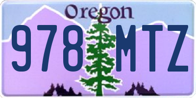 OR license plate 978MTZ