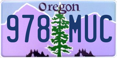 OR license plate 978MUC