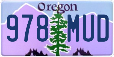 OR license plate 978MUD