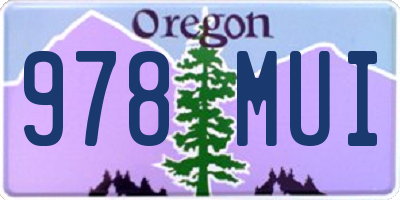 OR license plate 978MUI
