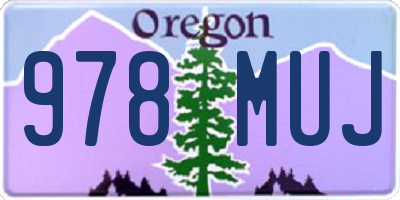 OR license plate 978MUJ