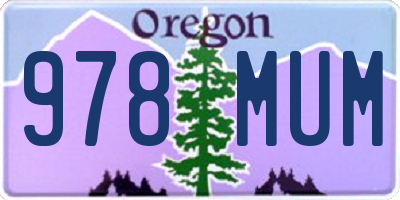 OR license plate 978MUM