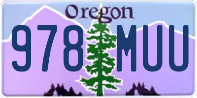 OR license plate 978MUU