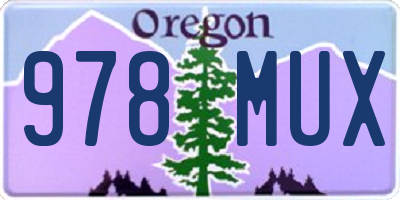 OR license plate 978MUX