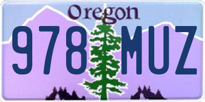 OR license plate 978MUZ