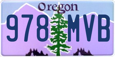 OR license plate 978MVB