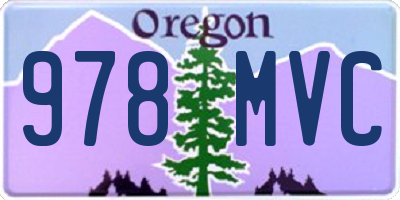 OR license plate 978MVC