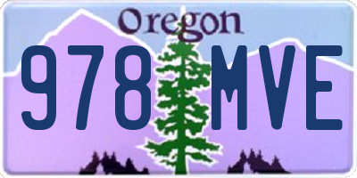 OR license plate 978MVE
