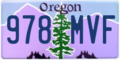 OR license plate 978MVF