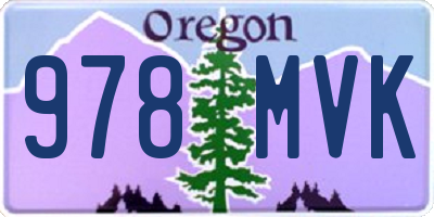 OR license plate 978MVK