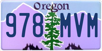 OR license plate 978MVM