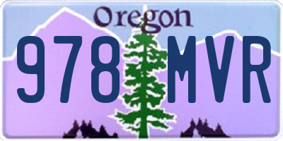 OR license plate 978MVR
