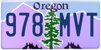 OR license plate 978MVT