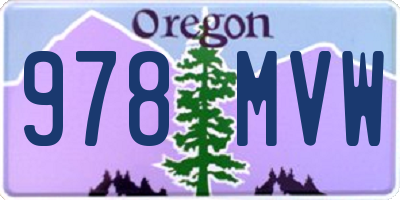 OR license plate 978MVW