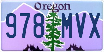 OR license plate 978MVX