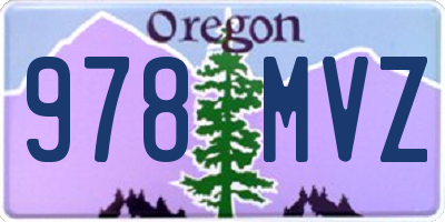 OR license plate 978MVZ