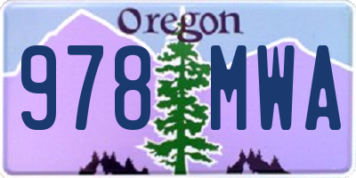 OR license plate 978MWA