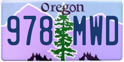 OR license plate 978MWD