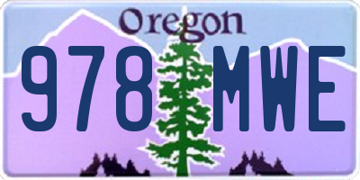 OR license plate 978MWE