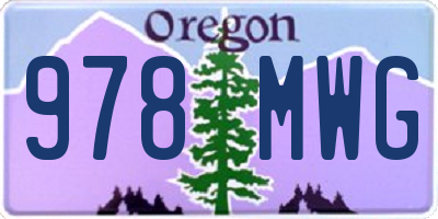 OR license plate 978MWG