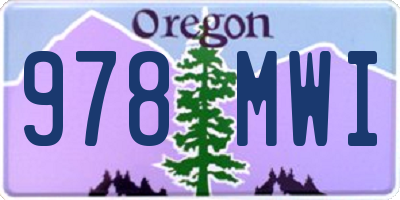 OR license plate 978MWI