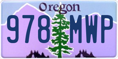 OR license plate 978MWP