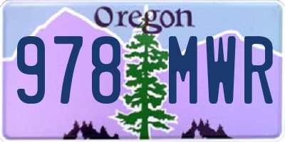 OR license plate 978MWR