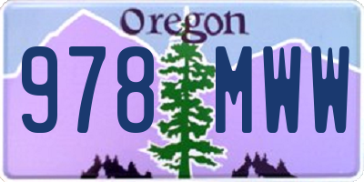 OR license plate 978MWW